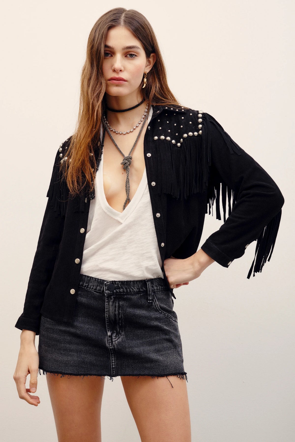 camisa bellota studs cuero