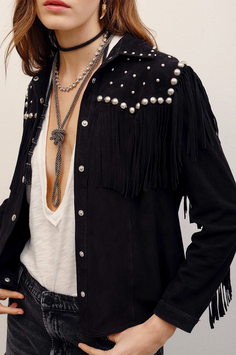 camisa bellota studs cuero
