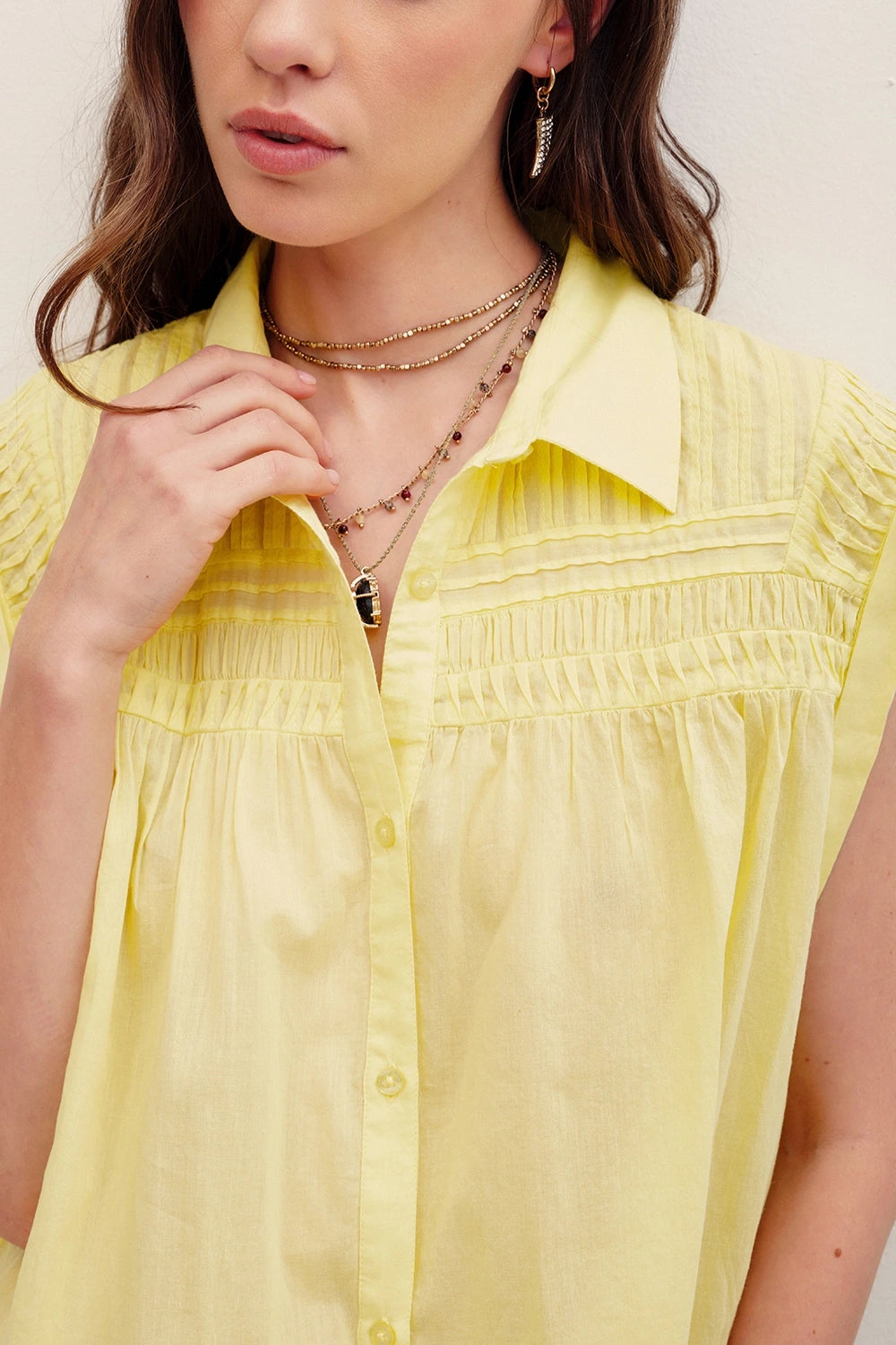 camisa meli pleats